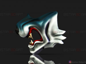 ghost of tsushima - wolf mask - samurai cosplay mask 3d print model Modelo de Impressão 3D