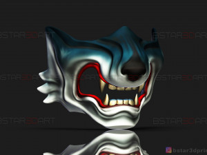 ghost of tsushima - wolf mask - samurai cosplay mask 3d print model Modelo de Impressão 3D