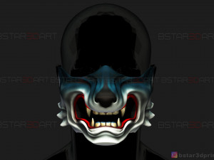 ghost of tsushima - wolf mask - samurai cosplay mask 3d print model Modelo de Impressão 3D