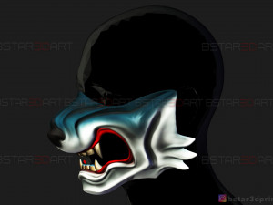 ghost of tsushima - wolf mask - samurai cosplay mask 3d print model Modelo de Impressão 3D