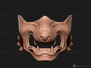 ghost of tsushima - wolf mask - samurai cosplay mask 3d print model Modelo de Impressão 3D