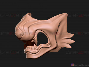 ghost of tsushima - wolf mask - samurai cosplay mask 3d print model Modelo de Impressão 3D