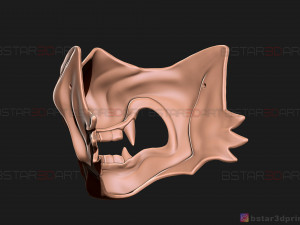 ghost of tsushima - wolf mask - samurai cosplay mask 3d print model Modelo de Impressão 3D