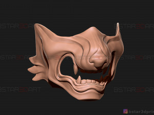 ghost of tsushima - wolf mask - samurai cosplay mask 3d print model Modelo de Impressão 3D