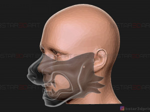 ghost of tsushima - wolf mask - samurai cosplay mask 3d print model Modelo de Impressão 3D
