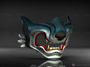 ghost of tsushima - wolf mask - samurai cosplay mask 3d print model Modelo de Impressão 3D