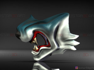 ghost of tsushima - wolf mask - samurai cosplay mask 3d print model Modelo de Impressão 3D