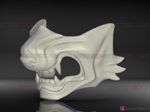 ghost of tsushima - wolf mask - samurai cosplay mask 3d print model Modelo de Impressão 3D