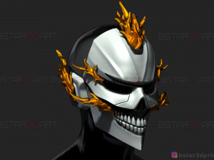 ghost rider helmet - marvel midnight suns Modèles 3D en vedette