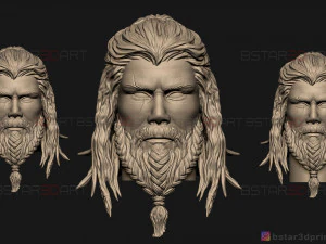 Голова Тора - Крис Хемсворт - Мститель - 3D модель для печати 3D Принт Модель