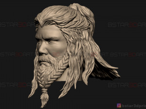 thor head - chris hemsworth - avenger - endgame 3d print model 3D 프린트 모델
