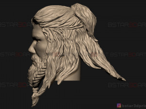 thor head - chris hemsworth - avenger - endgame 3d print model 3D 프린트 모델
