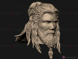 thor head - chris hemsworth - avenger - endgame 3d print model 3D 프린트 모델