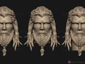 thor head - chris hemsworth - avenger - endgame 3d print model 3D 프린트 모델