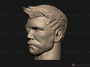 thor head - chris hemsworth - avenger - infinity war 3d print model 3D-printmodel