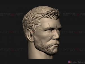 thor head - chris hemsworth - avenger - infinity war 3d print model 3D-printmodel