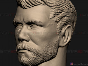 thor head - chris hemsworth - avenger - infinity war 3d print model 3D-printmodel