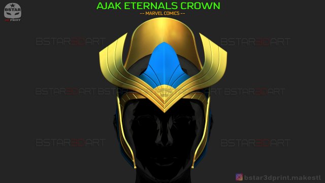 ajak crown - salma hayek helmet - eternals marvel movie 2021 3d print model 3D 프린트 모델 .c4d .max .obj .3ds .fbx .stl .blend 