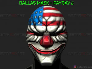 dallas mask - payday 2 mask - Хеллоуїн косплей маска 3d друкована модель 3D Принт Модель