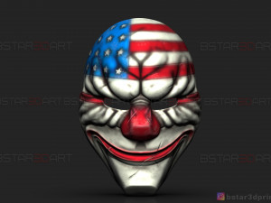 dallas mask - payday 2 mask - halloween cosplay mask 3d print model Modello di stampa 3D