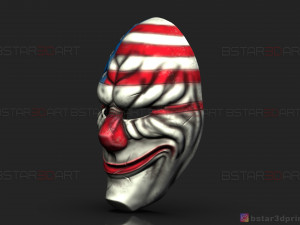dallas mask - payday 2 mask - halloween cosplay mask 3d print model Modello di stampa 3D