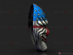 dallas mask - payday 2 mask - halloween cosplay mask 3d print model 3D Print Model