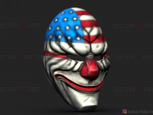 dallas mask - payday 2 mask - halloween cosplay mask 3d print model Modello di stampa 3D