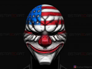dallas mask - payday 2 mask - halloween cosplay mask 3d print model 3D Print Model