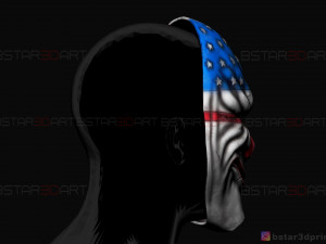 dallas mask - payday 2 mask - halloween cosplay mask 3d print model Modello di stampa 3D