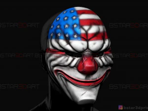 dallas mask - payday 2 mask - halloween cosplay mask 3d print model 3D Print Model