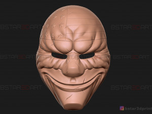dallas mask - payday 2 mask - halloween cosplay mask 3d print model Modello di stampa 3D