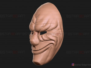 dallas mask - payday 2 mask - halloween cosplay mask 3d print model Modello di stampa 3D