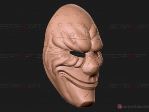dallas mask - payday 2 mask - halloween cosplay mask 3d print model Modello di stampa 3D
