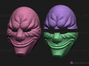 dallas mask - payday 2 mask - halloween cosplay mask 3d print model Modello di stampa 3D