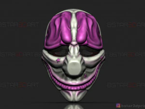 hoxton mask - payday 2 mask - halloween cosplay mask 3d print model 3D Print Model