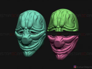 hoxton mask - payday 2 mask - halloween cosplay mask 3d print model 3D Print Model