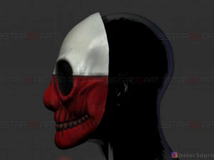 wolf mask - payday 2 mask - halloween cosplay mask 3d print model 3D Print Model