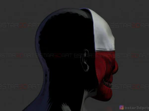 wolf mask - payday 2 mask - halloween cosplay mask 3d print model 3D Print Model