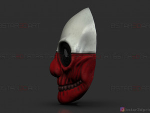 wolf mask - payday 2 mask - halloween cosplay mask 3d print model Modèles 3D en vedette