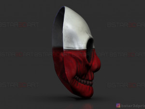 wolf mask - payday 2 mask - halloween cosplay mask 3d print model Modèles 3D en vedette