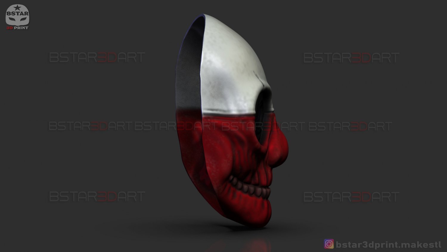 Neon White Red Mask for Cosplay Halloween 3D Print Model in Toys
