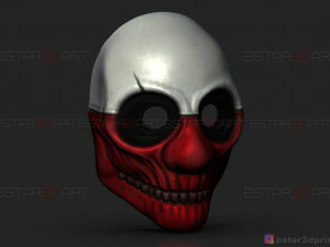 wolf mask - payday 2 mask - halloween cosplay mask 3d print model 3D Print Model