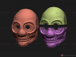 wolf mask - payday 2 mask - halloween cosplay mask 3d print model Modèles 3D en vedette