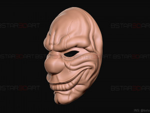chains mask - payday 2 mask - halloween cosplay mask Modello di stampa 3D