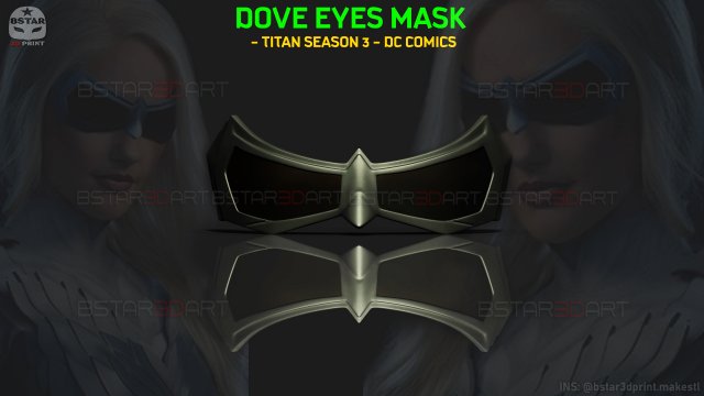 dove eyes mask - titans ss3 - dc comics 3d print model Model do druku 3D .c4d .max .obj .3ds .fbx .stl .blend 