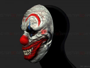 zombie bloody clown mask - scary halloween cosplay 3d print model 3D Print Model