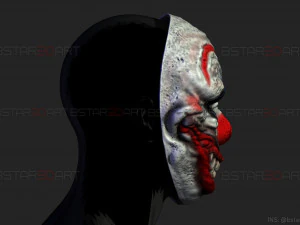 zombie bloody clown mask - scary halloween cosplay 3d print model 3D Print Model
