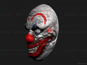 zombie bloody clown mask - scary halloween cosplay 3d print model 3D Print Model