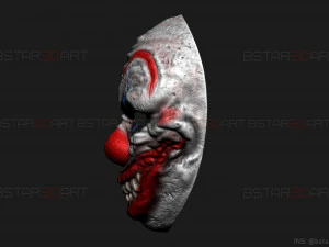 zombie bloody clown mask - scary halloween cosplay 3d print model 3D Print Model