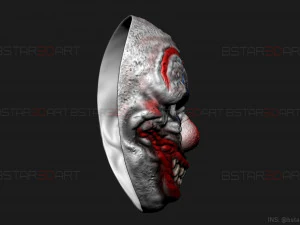 zombie bloody clown mask - scary halloween cosplay 3d print model 3D Print Model